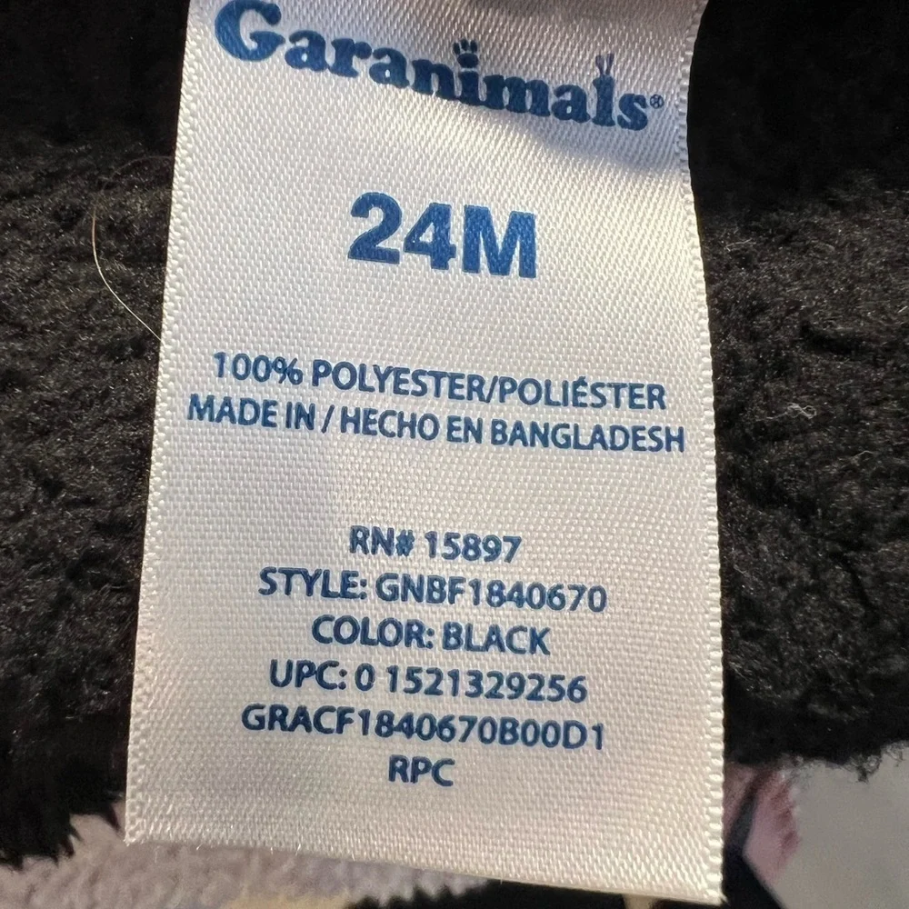 GARANIMALS Cozy Black Fleece Kids Set/baby